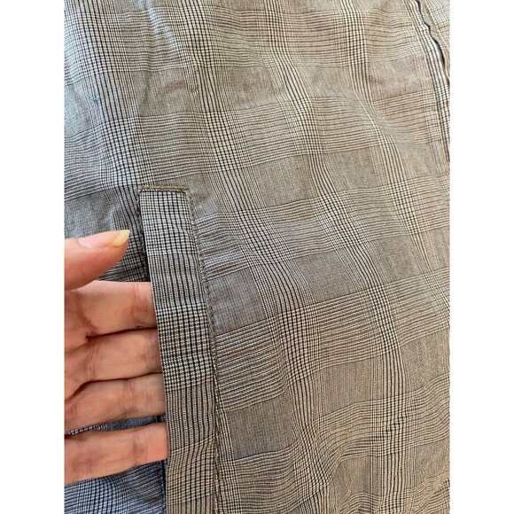 Banana Republic Grey Plaid Lightweight Jacket Zip Closure Ribbed Cuffs & Hem XL - Picture 7 of 9
